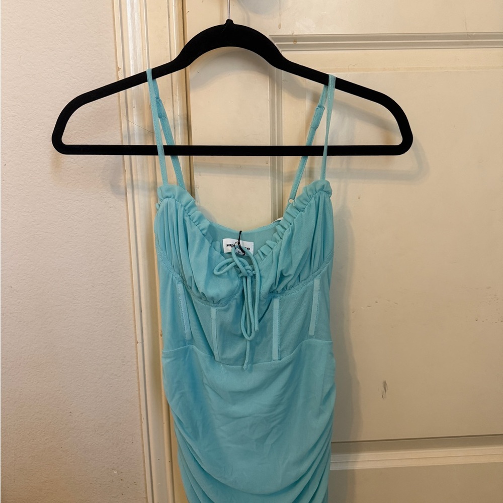 Superdown Aqua Spaghetti Strap Dress